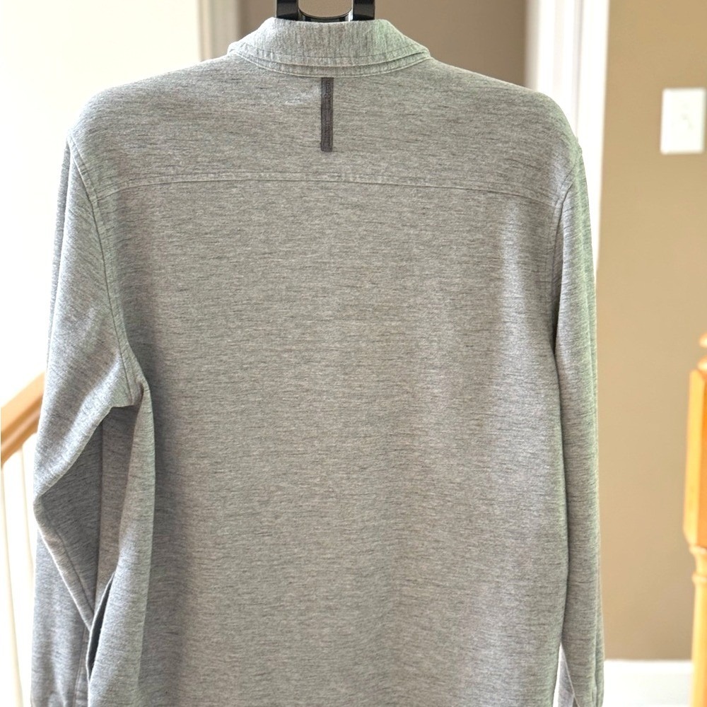 LL Bean Mens Slightly Fitted Shirt Jacket Gray Snap Front 516015 L REG - Picture 6 of 10